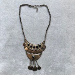 Gold and Black Boho Necklace